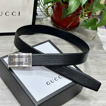 Automatic Buckle Belt] Gucci 3.5Mm Wide, Made From Double-Sided Imported Top-Gra - Click Image to Close