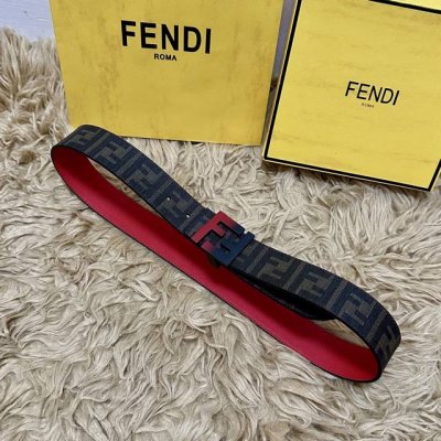 Fendi Full Packaging, Same Style as in Boutique, 4.0cm Wide, Double Ring Reversi