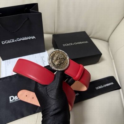 DgWidth 4.0Cm Dolce & Gabbana's new Devotion series Lux leather belt, embellishe