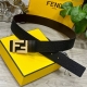 Fendl Fendi 40Mm Wide Double-Sided Genuine Calf Leather With A Single Rhodium-Pl