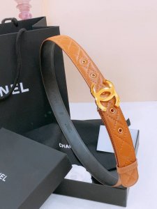 Chanel Logo Glossy classic Cc buckle brass gold metal 3.0Cm fine sheepskin belt