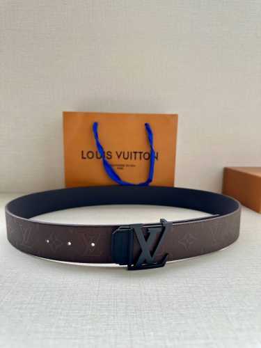 4.0 Wide Lv Shadow Belt Has The Classic Style Of Monogram Shadow Leather And