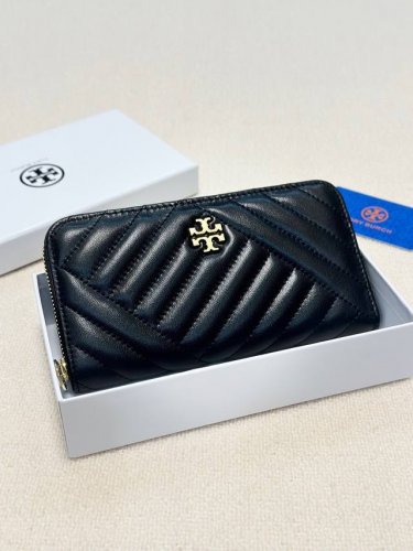 Color: Black Size: 19X9 Tory Burch's new single zipper wallet, original sheepsk