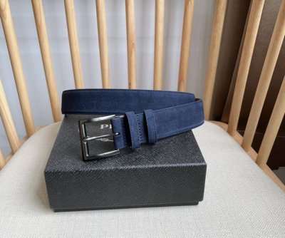 Prada's latest suede leather belt features a simple yet sophisticated style. The