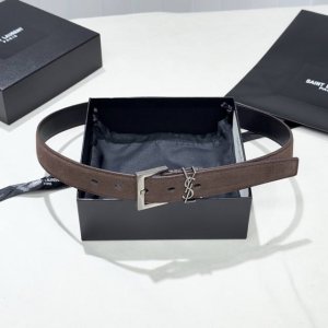 Saint Laurent women's suede belt, classic color, perfectly tailored, with origin