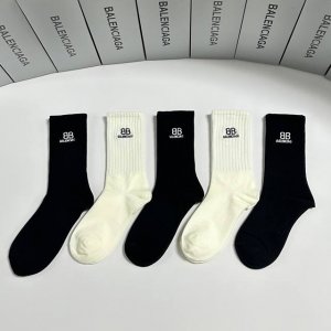 Special Packaging Balenciaga New Embroidered Mid-Length Slouch Socks! Five pairs