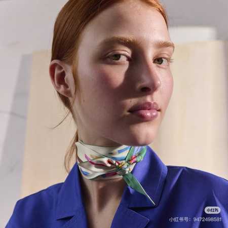 Hermes "You Write and Freedom Square" Twilly small silk scarf. Twilly silk ribb - Click Image to Close