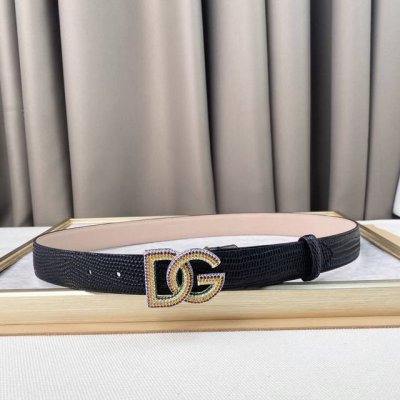 d&G Belt New Style Fine Copper Hardware Buckle Original Lizard Pattern Cowhid