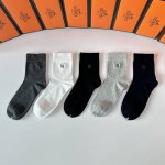 Special Packaging Hermes New Embroidered Mid-Length Slouch Socks! High-end custo