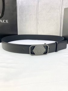 Width 4.0Cm Versaec This Fashionable Belt Is Made Of Soft Calf Leather And Decor