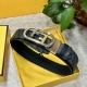 Fendi Fendi counter style, 35mm width, double loop reversible belt, Ff press stu