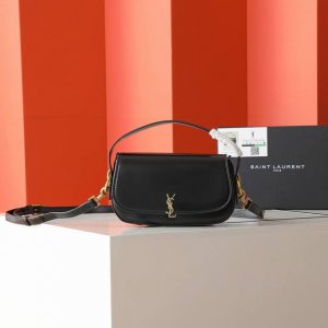 The Saint Laurent Pvoltaire underarm bag is a minimalist favorite, exuding a so