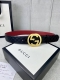 4.0cm wide Gucci interlocking double G belt, made of Gucci Signature leather wi