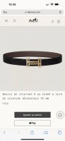Special Edition H Au Carre Hardware Paired With Togo Leather Belt Body, 32Mm, Ch
