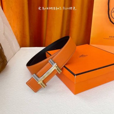 Hermes Original Hermes, 3.8cm wide imported original leather belt, double-sided