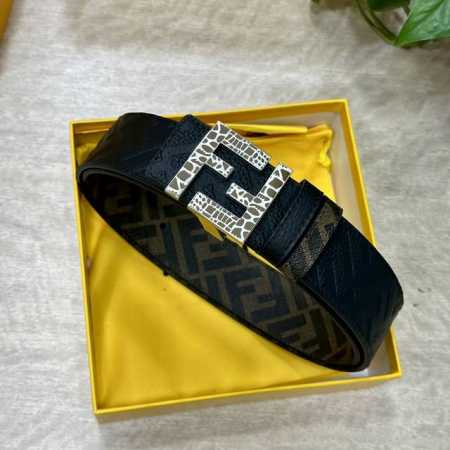 fendi Same Style As Fendi Counters Width 4.0Cm Double Ring Reversible Belt Ff - Click Image to Close