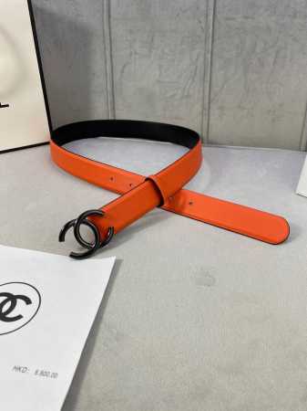 Width 3.0 Cm Chanel Fine Grain Leather Gold, Silver, Gunmetal Metal Buckle. - Click Image to Close