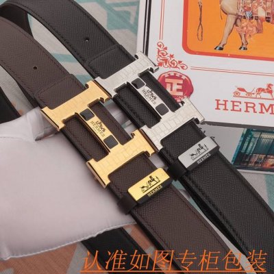 Men's Belt: Hermes Original Cowhide Belt Men's Leather Belt: 100% Top Layer Cow