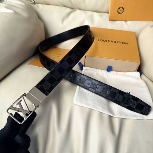 L0Uis Vuitt0N This season's new men's original belt width 35mm double-sided impo