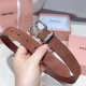 3.0cm Miu Min belt, double-sided top-grain cowhide, length: 75.80.85.90.95. .105