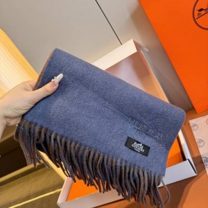 Hermes Double-Sided Lambswool Scarf - Highly Recommended! Made of 100% top-qual