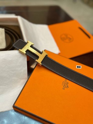 Original Quality Hermes Hermes Classic H Brushed Gold Palladium Buckle, Imported