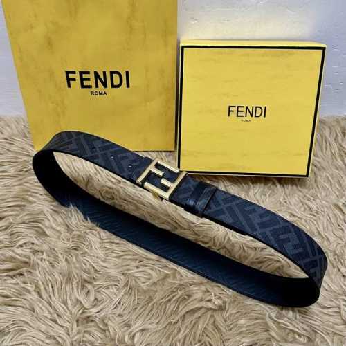 Fendi Full Packaging, Same Style as in Department Stores, 4.0cm Wide, Double Rin