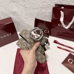 Gucci Men's Belt 4.0cm wide New style interlocking double G buckle belt with cla