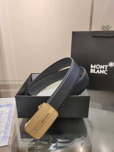 Special Montblanc Automatic Belt, 34Mm Wide, Premium Steel Buckle, Double-Sided