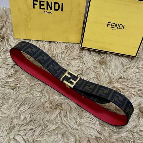 Fendi full packaging, same style as in boutiques, 4.0cm wide, double-ring revers