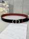 Width 3.5Cm Dior grained cowhide leather hollow "Cd" buckle belt, black palm gra