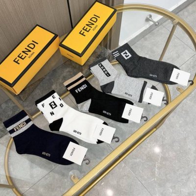 A box of five Fendi socks (including packaging) are available. These are new men