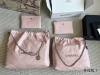 Chanel garbage bag 22 handbag genuine leather limited edition pink The leather i