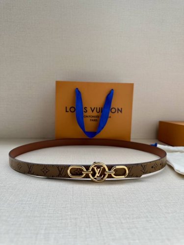 Special 2.0-Inch Width Lv Trio Double-Sided Belt Crafted From Fine Calf Leather