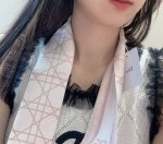 Dior Twilly scarf, Miss Classic style, slender shape, sharp corners at both ends