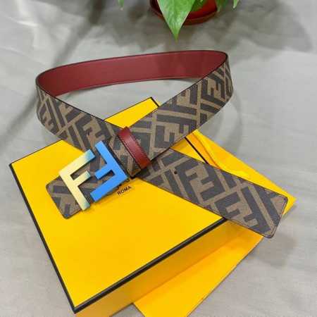 Fendi Fendi Store-Exclusive Style 4.0 Cm Wide Double-Ring Reversible Belt With F - Click Image to Close