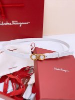 Ferragamo # Classic Gancio belt for women Smooth calfskin plain surface, full of
