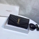 Color Black Gold Size 19X10 Yves Saint Laurent imported caviar cowhide texture