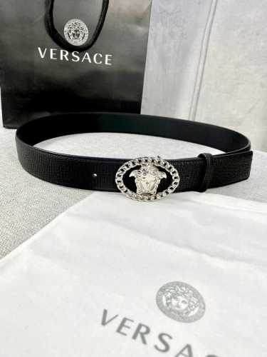 Width: 4.0 Cm Versace All-Over Pattern Belt With The Iconic Versace Medusa Head