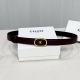 Celin E New 3D Buoy Buckle Women's Belt, Italian Imported Calfskin with Brass Bu