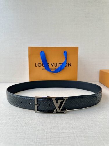 Lv Skyline 3.4 Wide Belt Displays The House Initials Front And Center, Tying The
