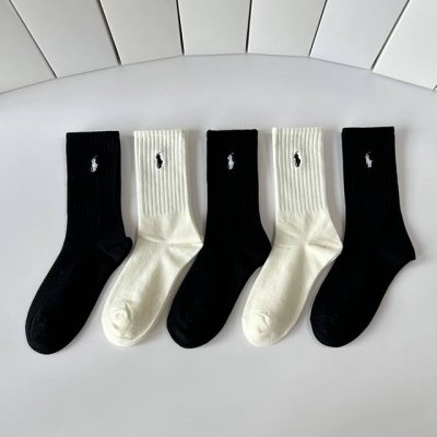 Special Packaging Polo New Embroidered Classic Mid-Length Socks! Five pairs per