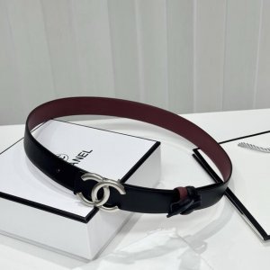 Chanel boutique style leather belt, imported plain cowhide, 3cm, versatile small
