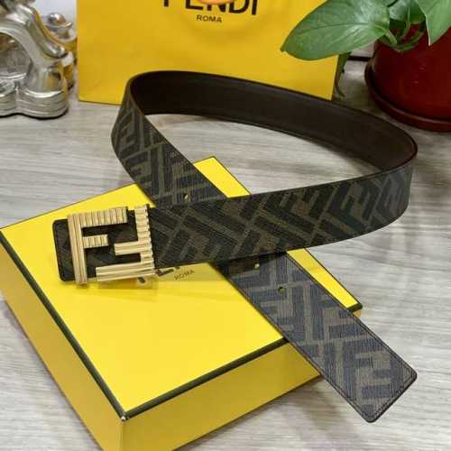 Fendi Fendi counter same style double ring reversible belt Ff press stud buckle