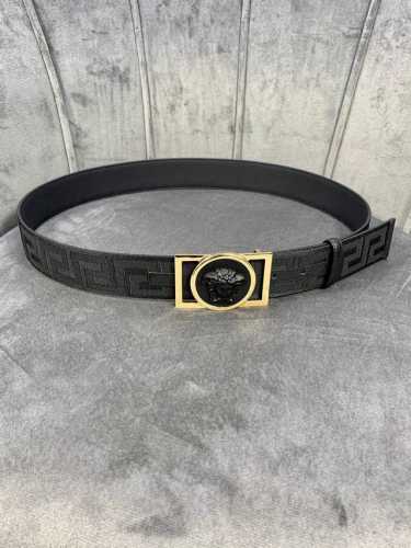 Width: 4.0 Cm Versace This Canvas Belt With A Leather Sole Features The Iconic V