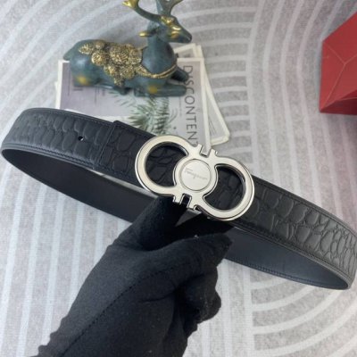 Ferragamo Special Leather Belt Series Original Hardware Boutique Stainless Steel