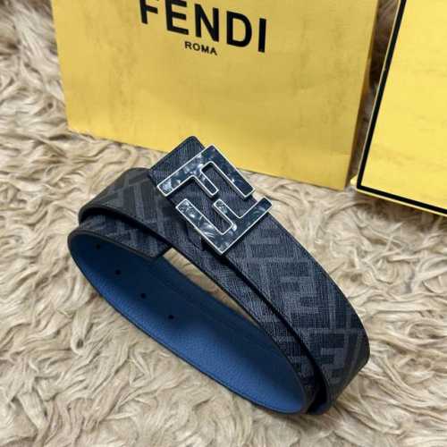 Picture Packaging +10 Fendi Boutique Same Style 4.0cm Wide Double Ring Reversibl