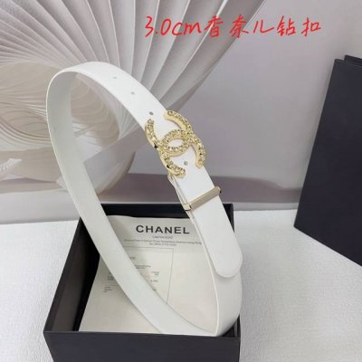 3.0Cm Chanel Belt, Double-Sided Top-Grain Leather, Length: 75.80.85.90.95.100 Cm