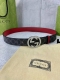 Width 4.0 Cm Gucci Double-Sided Belt, One Side In Gg Supreme Canvas, The Other S