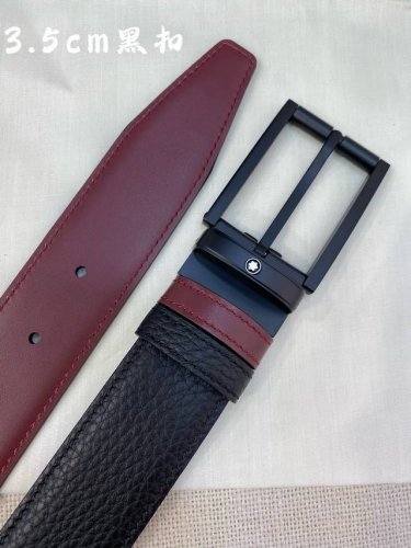 Montblanc 3.5cm wide, made of top-grain cowhide, pin buckle, free-cut business c